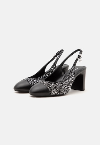 MICHAEL Michael Kors - Sapatos abertos atrás 'PIPER FLEX' em preto