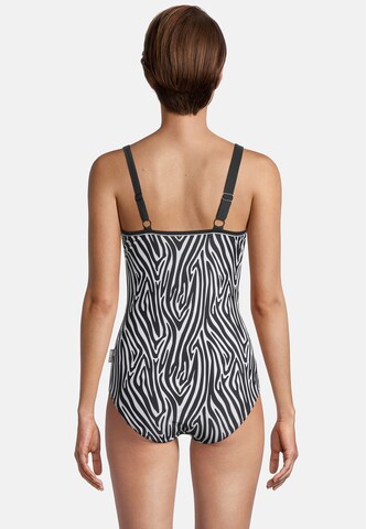 BECO the world of aquasports Bustier Badeanzug 'Zebra Vibes' in Schwarz