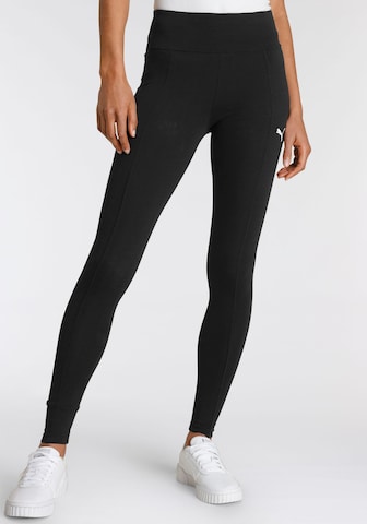 PUMA Skinny Leggings in Black: front