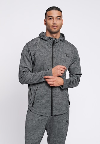 Hummel Athletic Zip-Up Hoodie in Grey: front