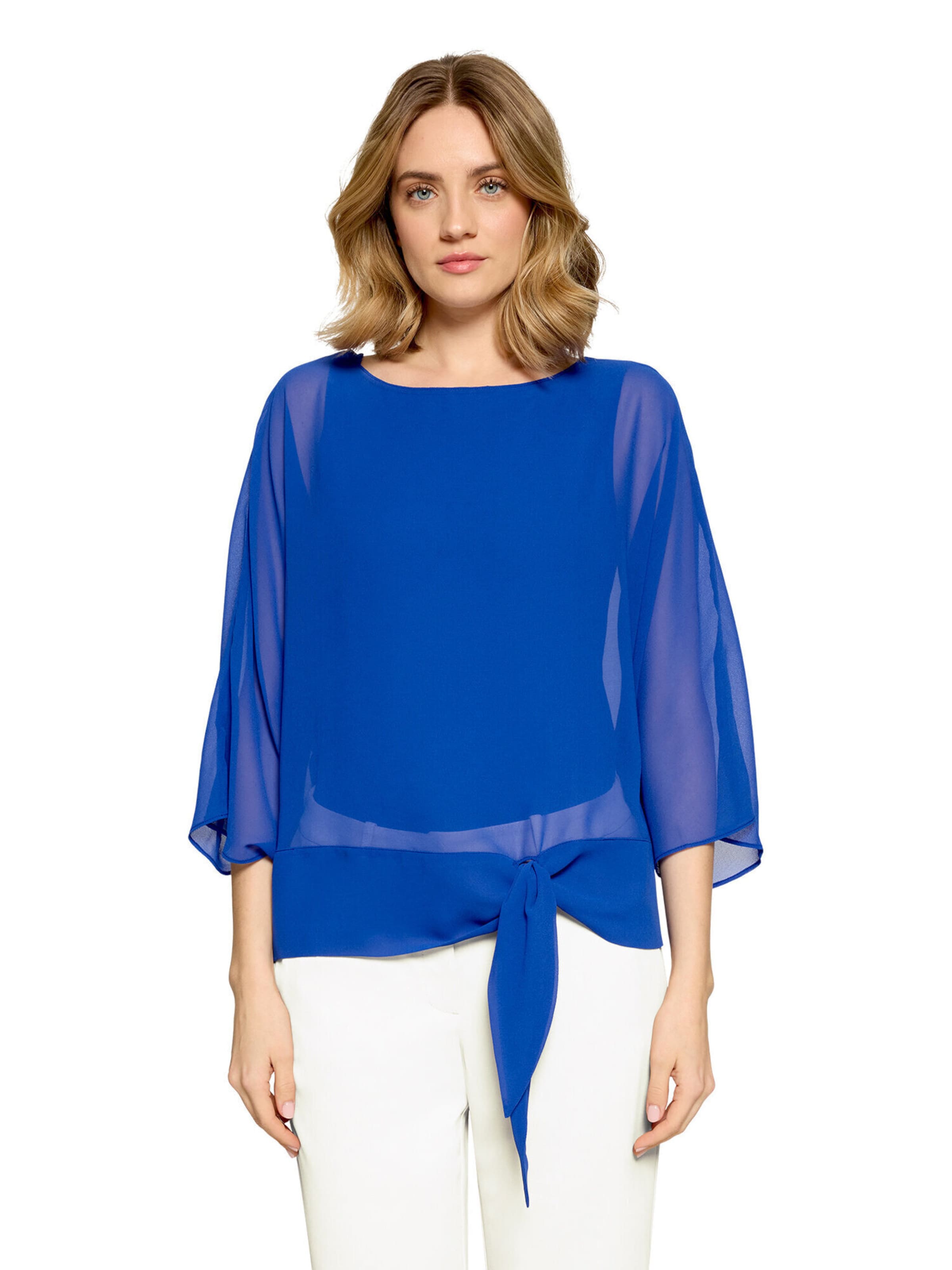 Betty Barclay Chiffonbluse unifarben in Blau: Vorderseite