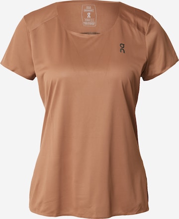 T-shirt fonctionnel 'Performance-T' On en marron : devant