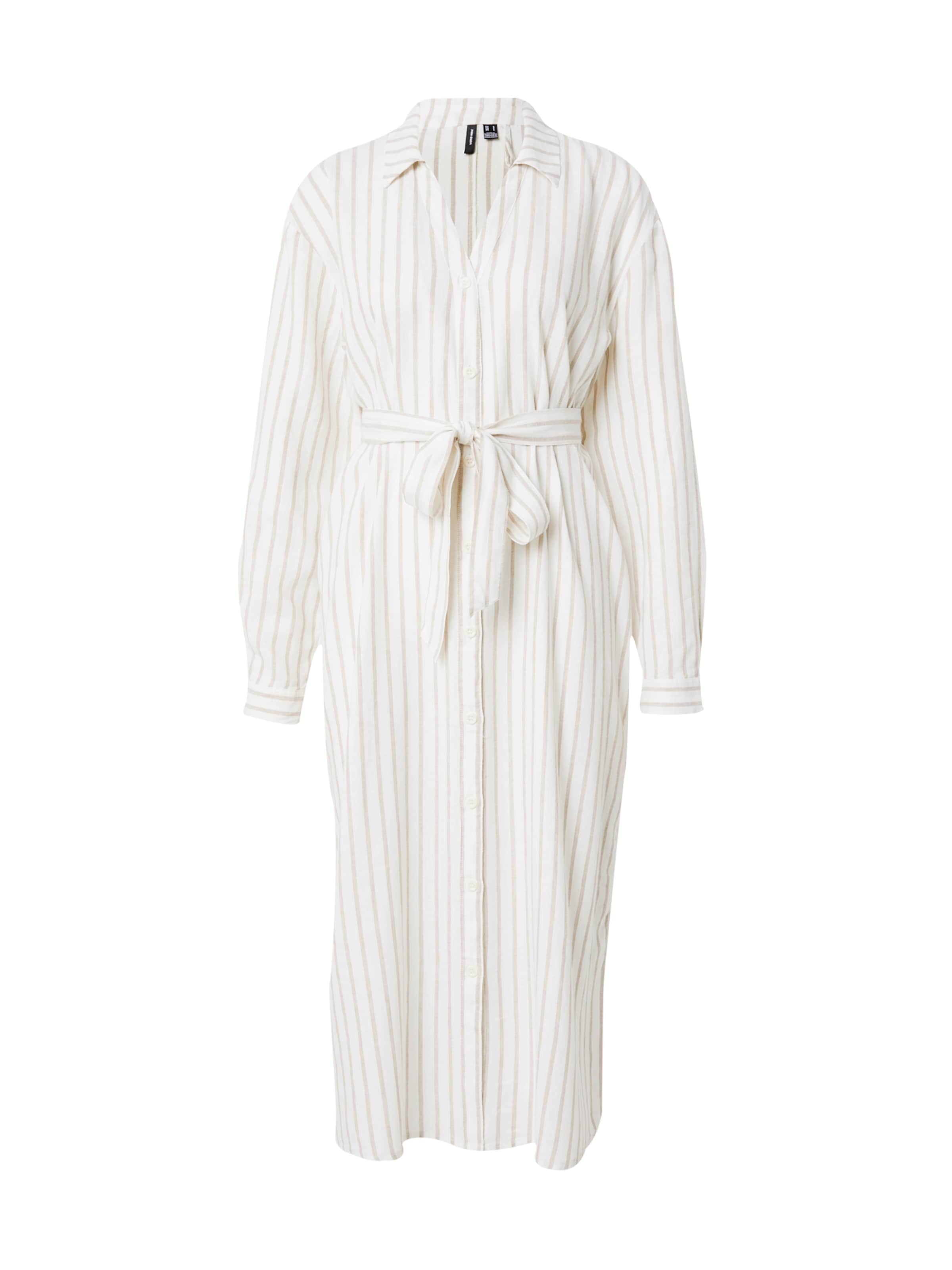 VERO MODA Рокля тип риза 'LINN' в бяло: отпред