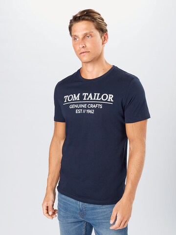 Coupe regular T-Shirt TOM TAILOR en bleu : devant