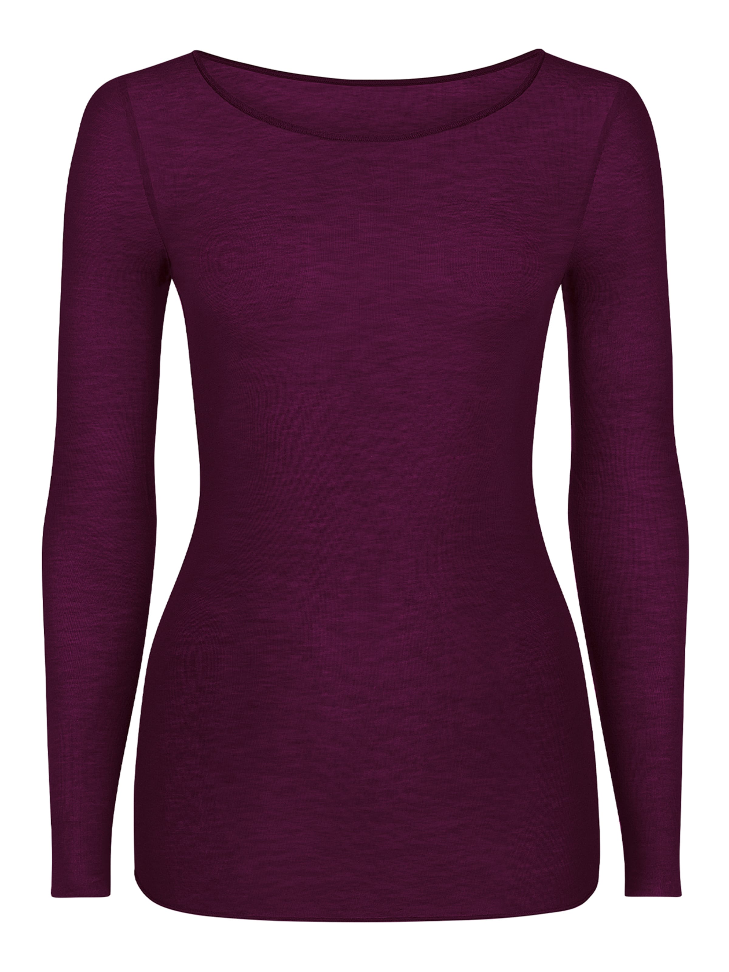 Nur Die Longsleeve Roundneck mit Kaschmir ' NUR DIE x KILIAN KERNER ' in Rot: Vorderseite