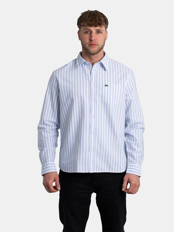 LACOSTE Comfort fit Button Up Shirt in Blue: front