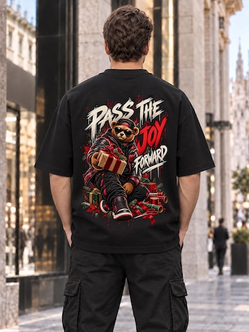 LUNØIR Studio Shirt 'BOSS Christmas Gift of Joy'‌‌‌‌‌ in Schwarz