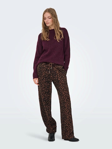 ONLY Loose fit Pants 'ONLVOICE' in Brown