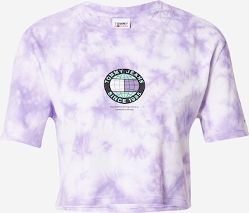 T-shirt Tommy Jeans en violet : devant