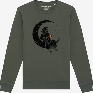 Watapparel Sweatshirt ' Pizza for life ' in Grün: Vorderseite