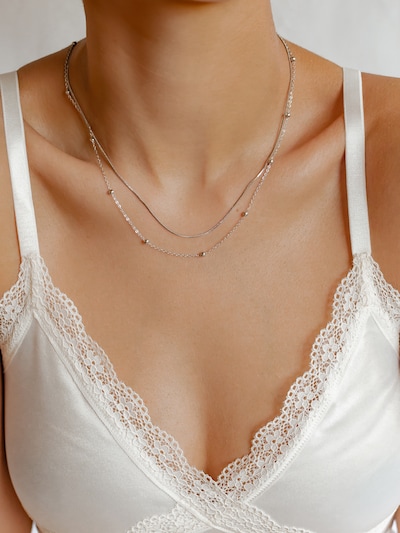 Hey Happiness Kette 'Bobble'‌‌ in silber, Produktansicht