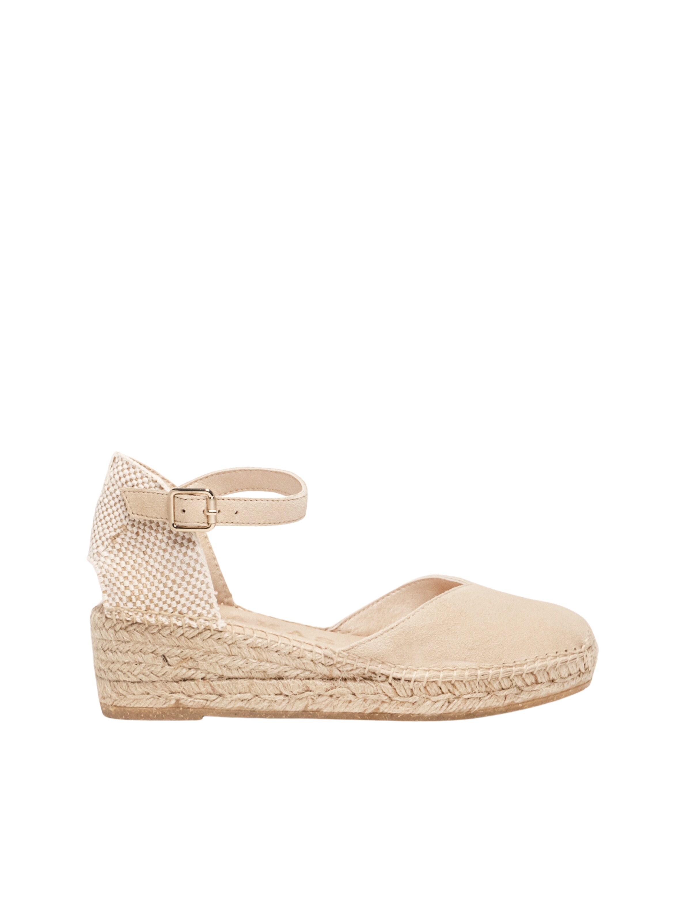Sandalo con cinturino 'Alpargata Cuña 5 cm' di Alhamas in beige: frontale