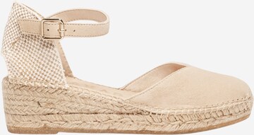 Sandalo con cinturino 'Alpargata Cuña 5 cm' di Alhamas in beige: frontale