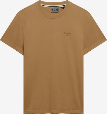Superdry & Co Shirt 'Essential Serif' in Brown: front