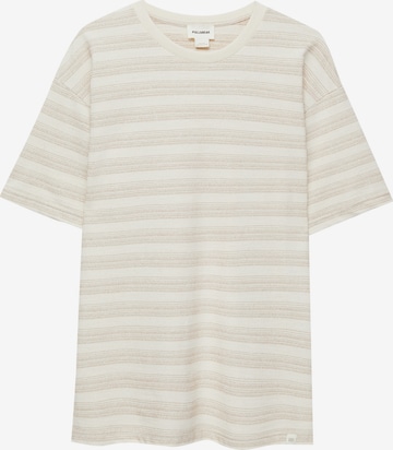 T-Shirt Pull&Bear en beige : devant