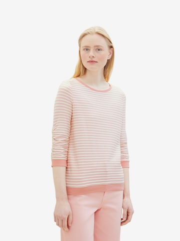 Sweat-shirt TOM TAILOR DENIM en rose : devant