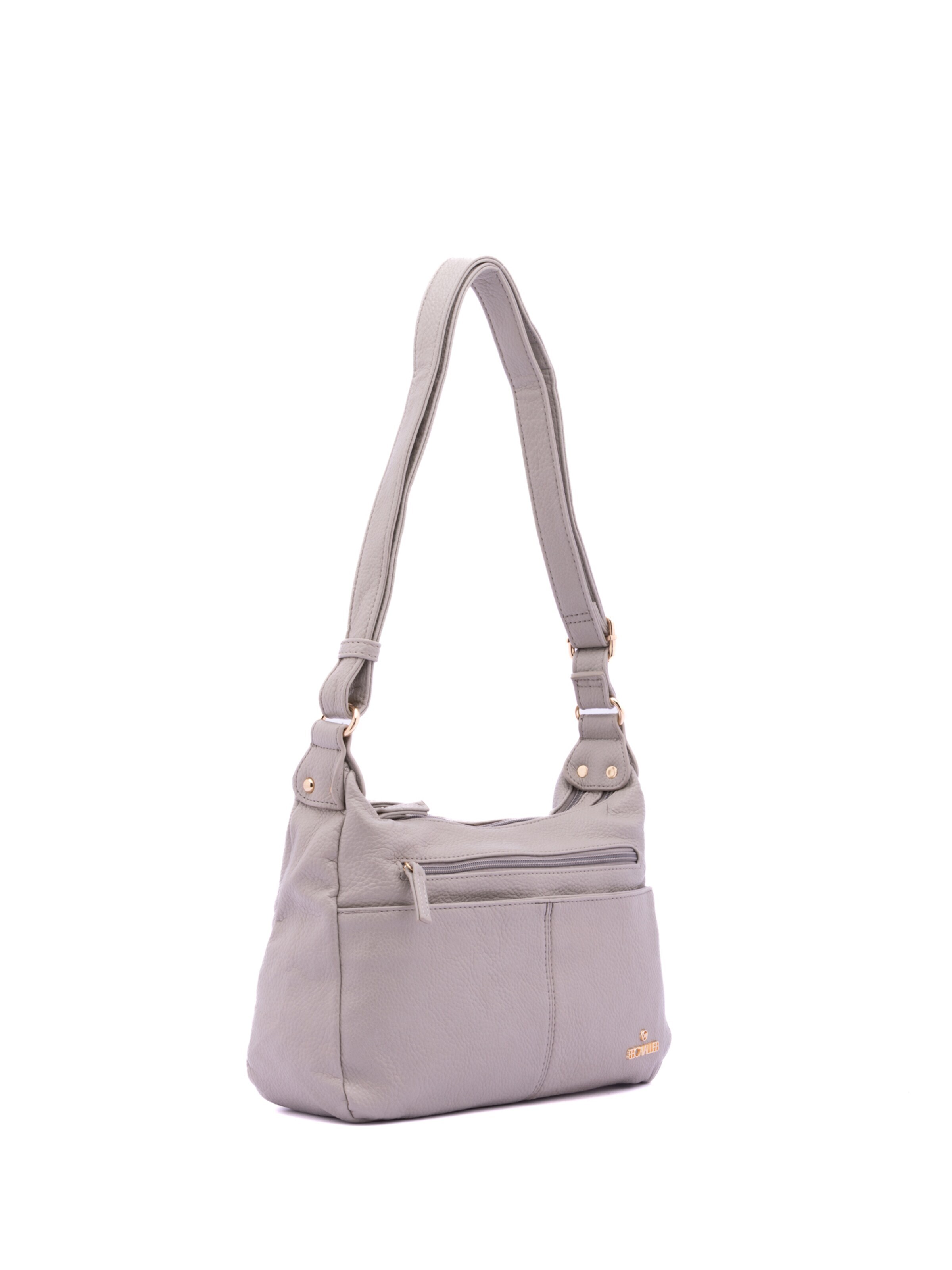 Borsa a spalla 'Borsa a Tracolla Donna Ecopelle con Zip e Tasche Multiple - B Cavalli' di B. Cavalli in grigio