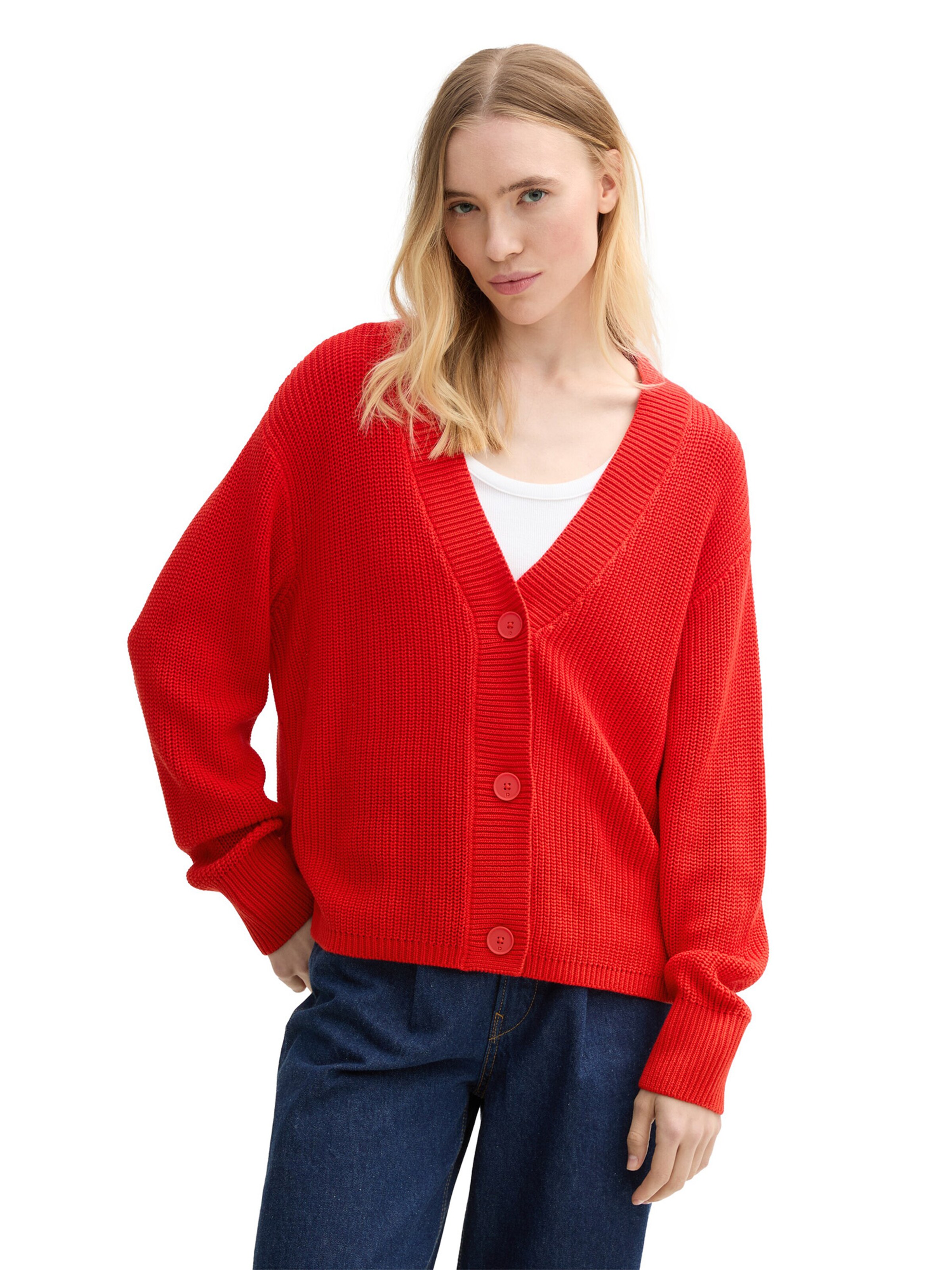 TOM TAILOR DENIM Kampsun, värv punane: eest vaates