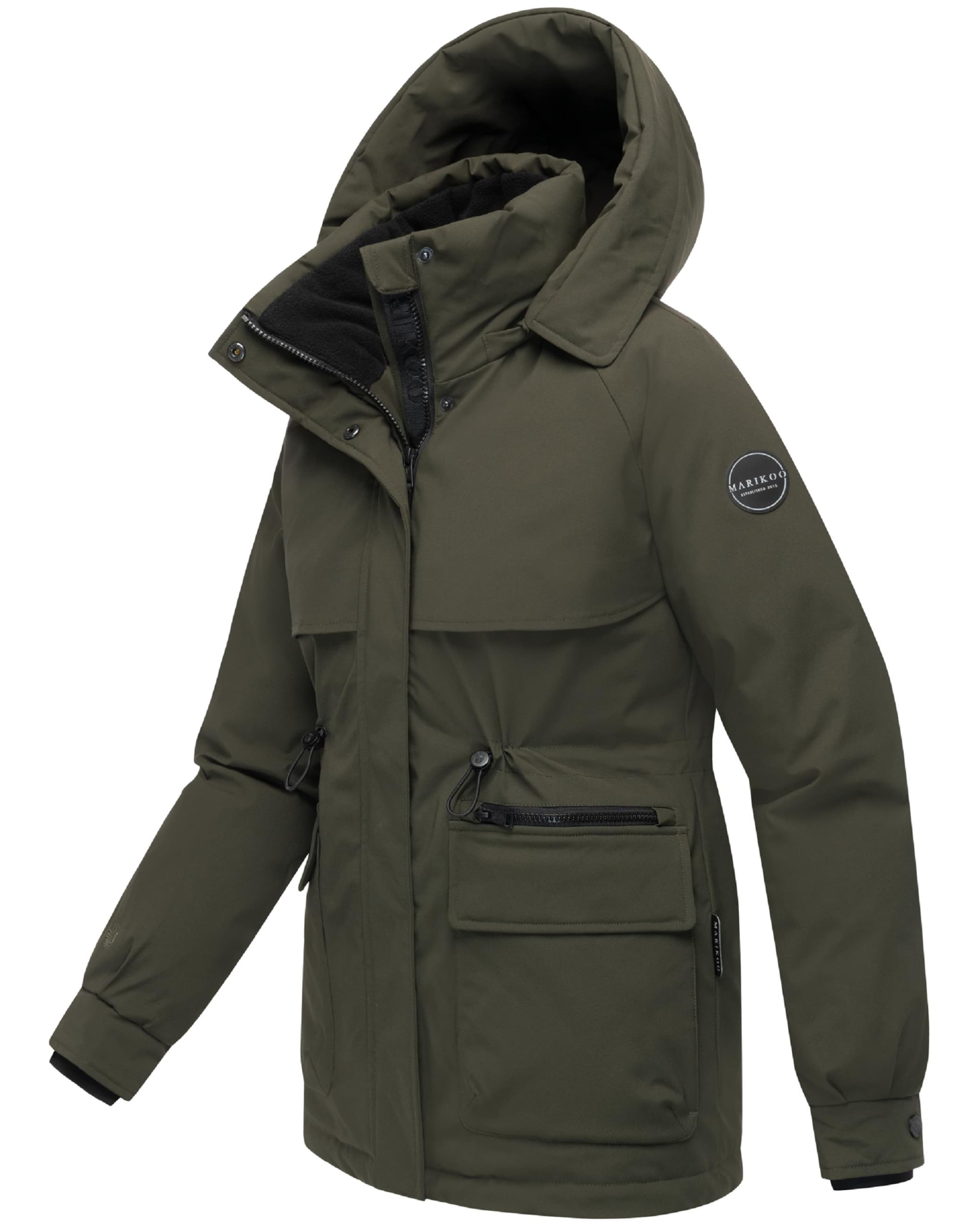 MARIKOO Pitkä talvitakki 'Shigaraa XVI' värissä vihreä