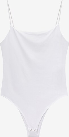Pull&Bear Блуза боди в бяло: отпред