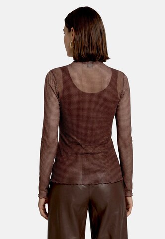 zero Langarm-Shirt mit Muster in Beige