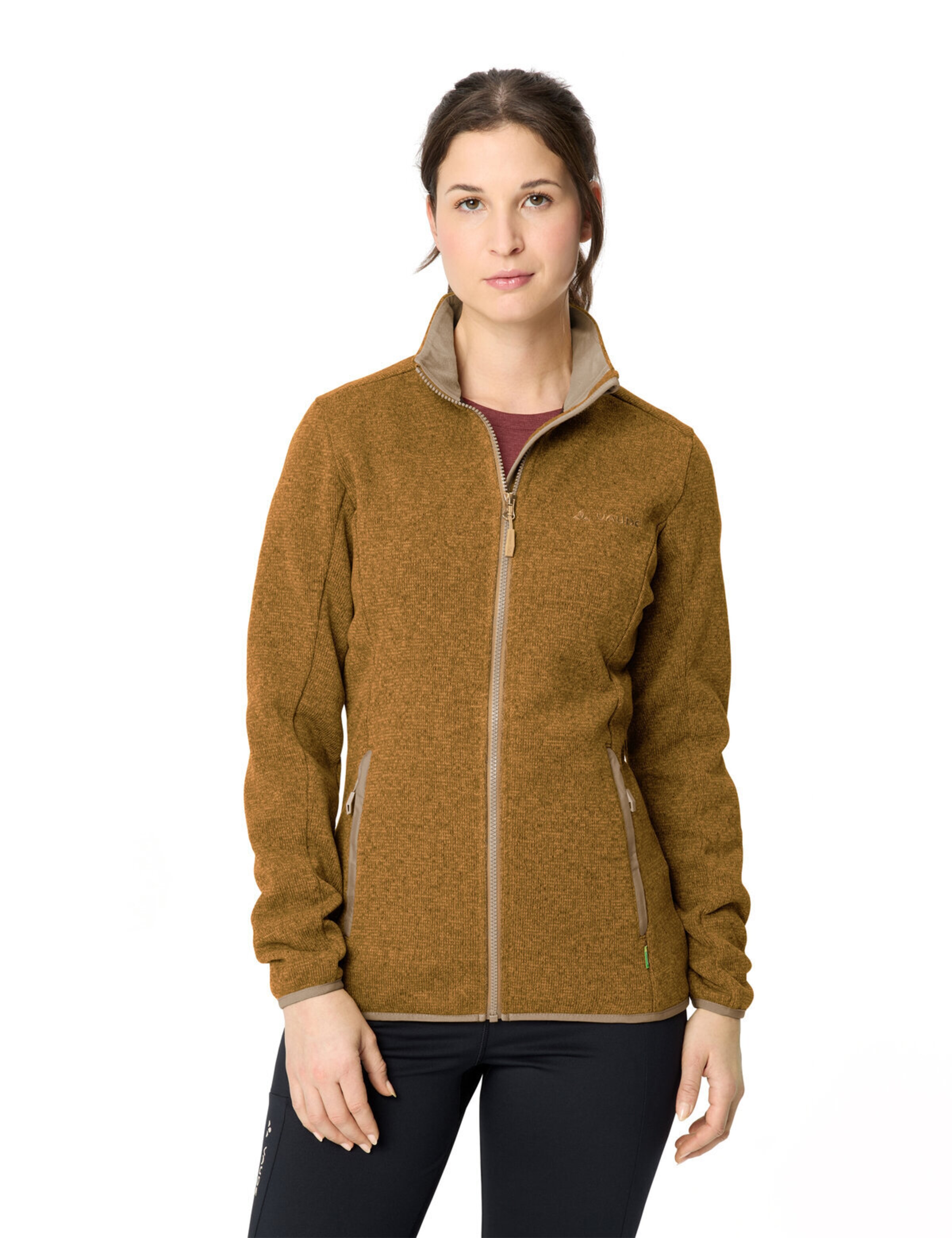 VAUDE Athletic fleece jacket 'Rienza IV' in Brown: front