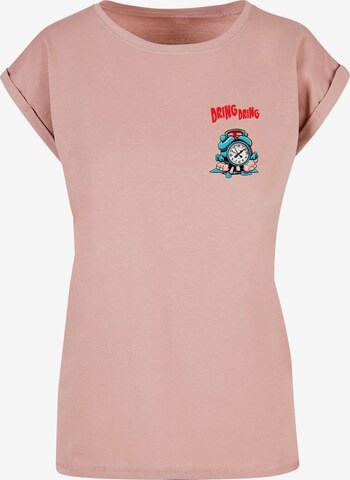 Merchcode T-Shirt 'Alarm Clock' in Pink: predná strana