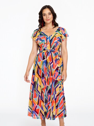 Yoek Dress in Mixed colors: front