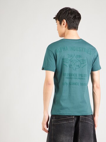 T-Shirt 'Air Force Pilot' ALPHA INDUSTRIES en vert : devant