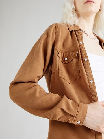 VILA Skinny Bluse 'VIBISTA' in Braun
