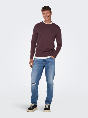 Only & Sons Regular Fit Pullover 'GARSON' in Rot