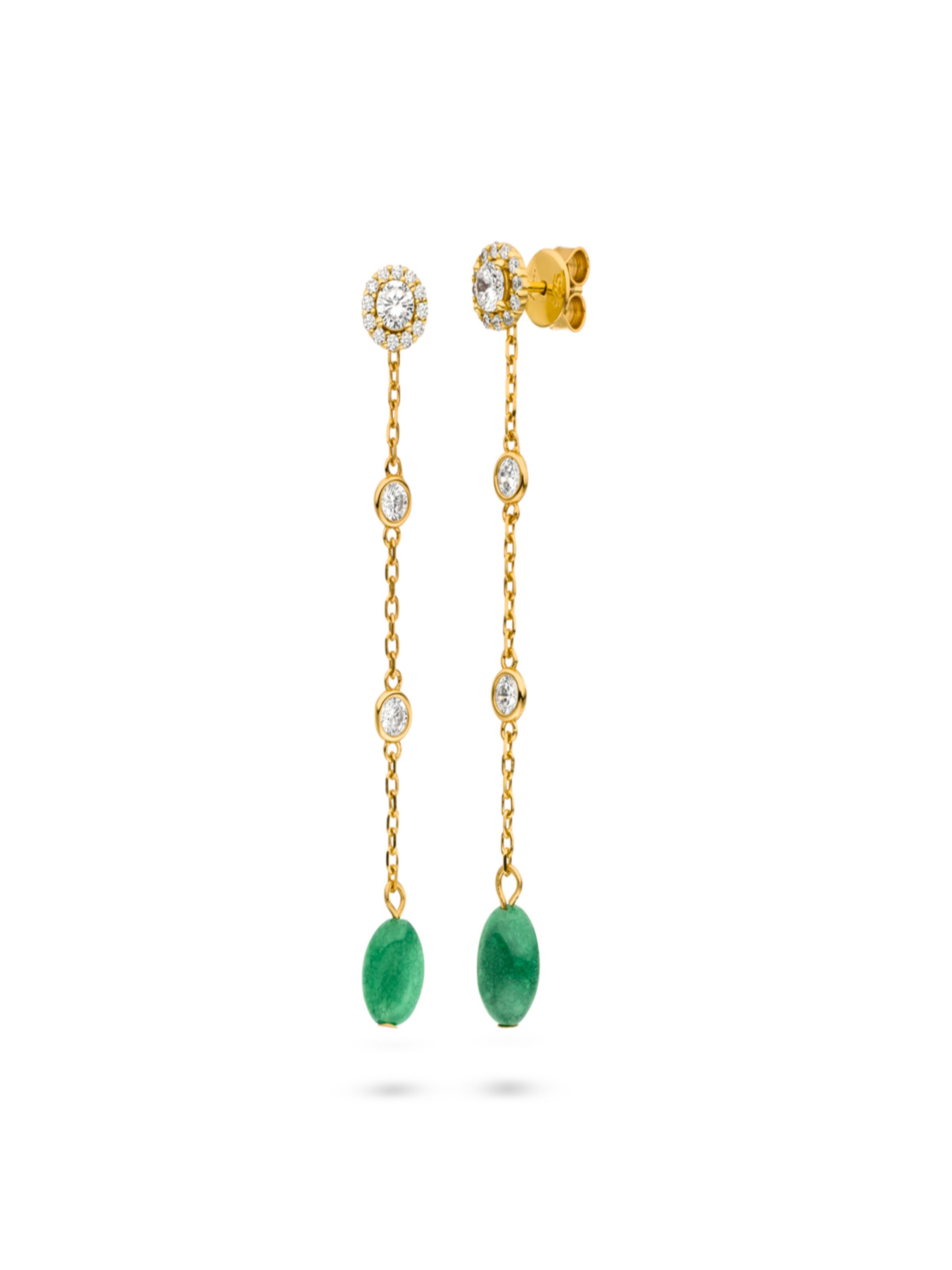 Fiocco Jewelry Earrings 'Bloomy Green' in Yellow: front