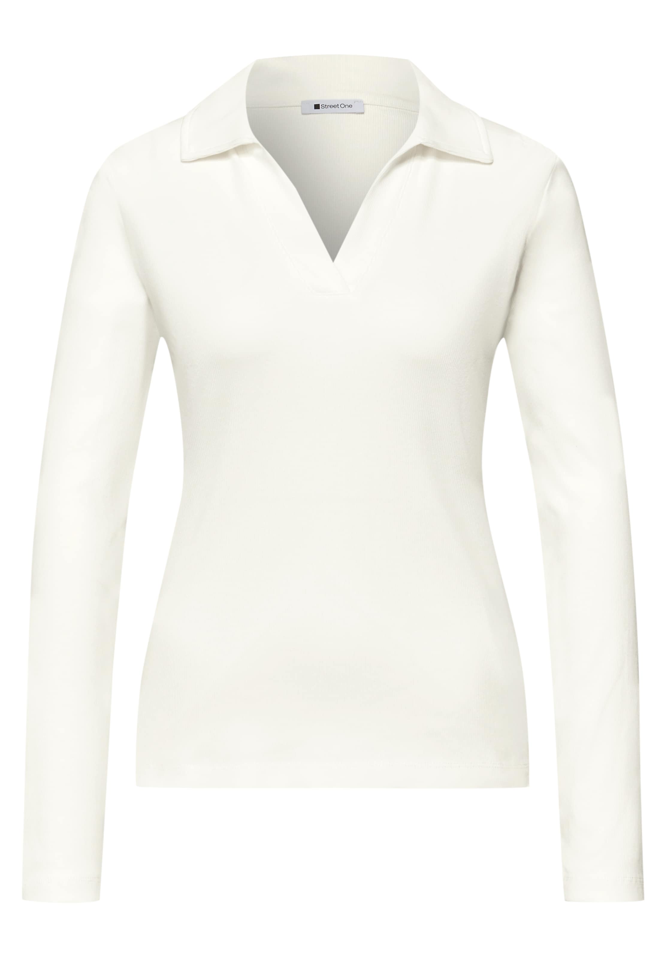 STREET ONE Poloshirt in offwhite, Produktansicht