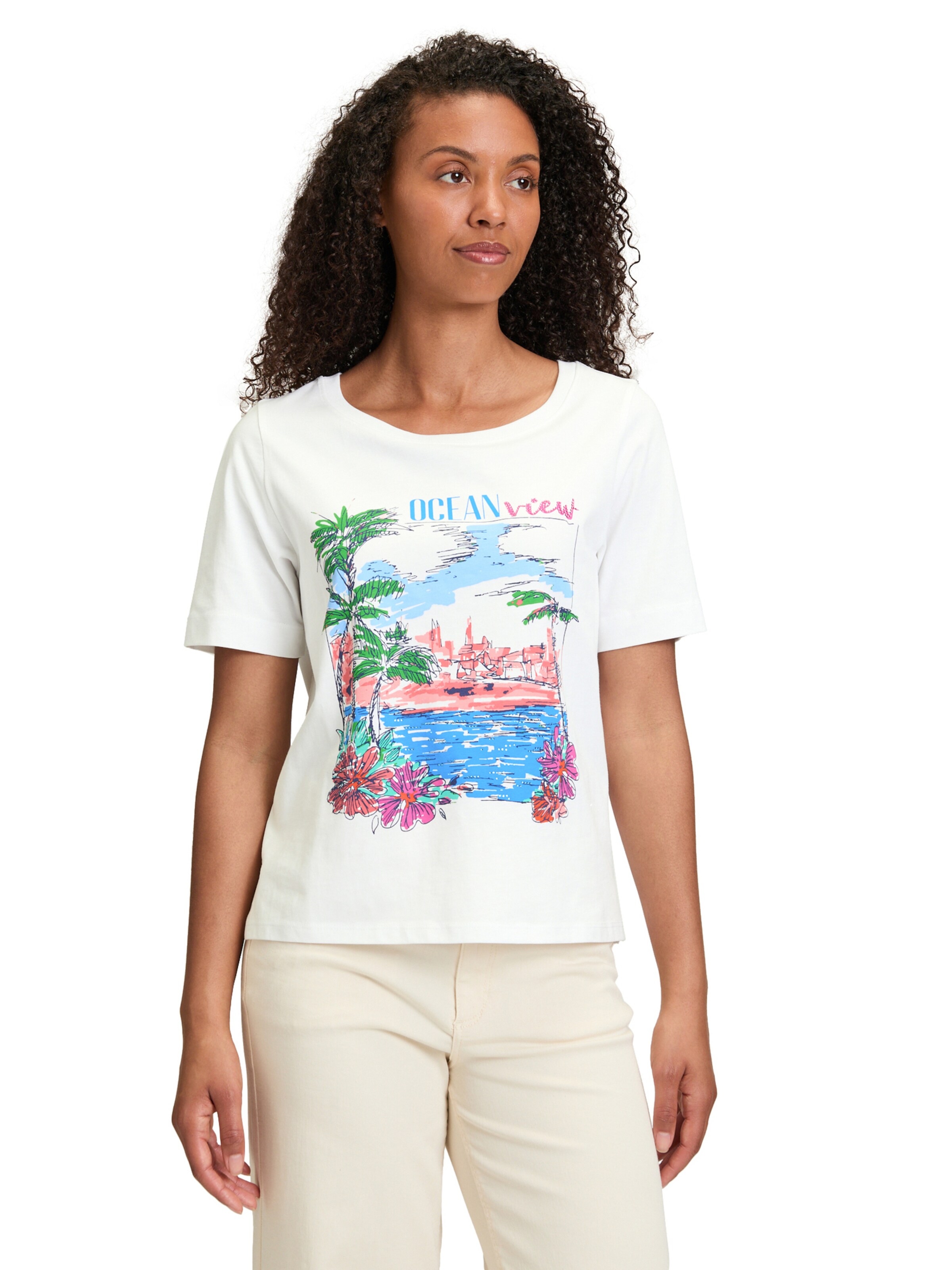 T-shirt Betty Barclay en blanc : devant