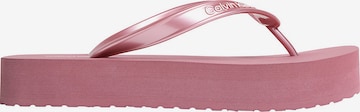 Calvin Klein T-bar sandals in Pink: front