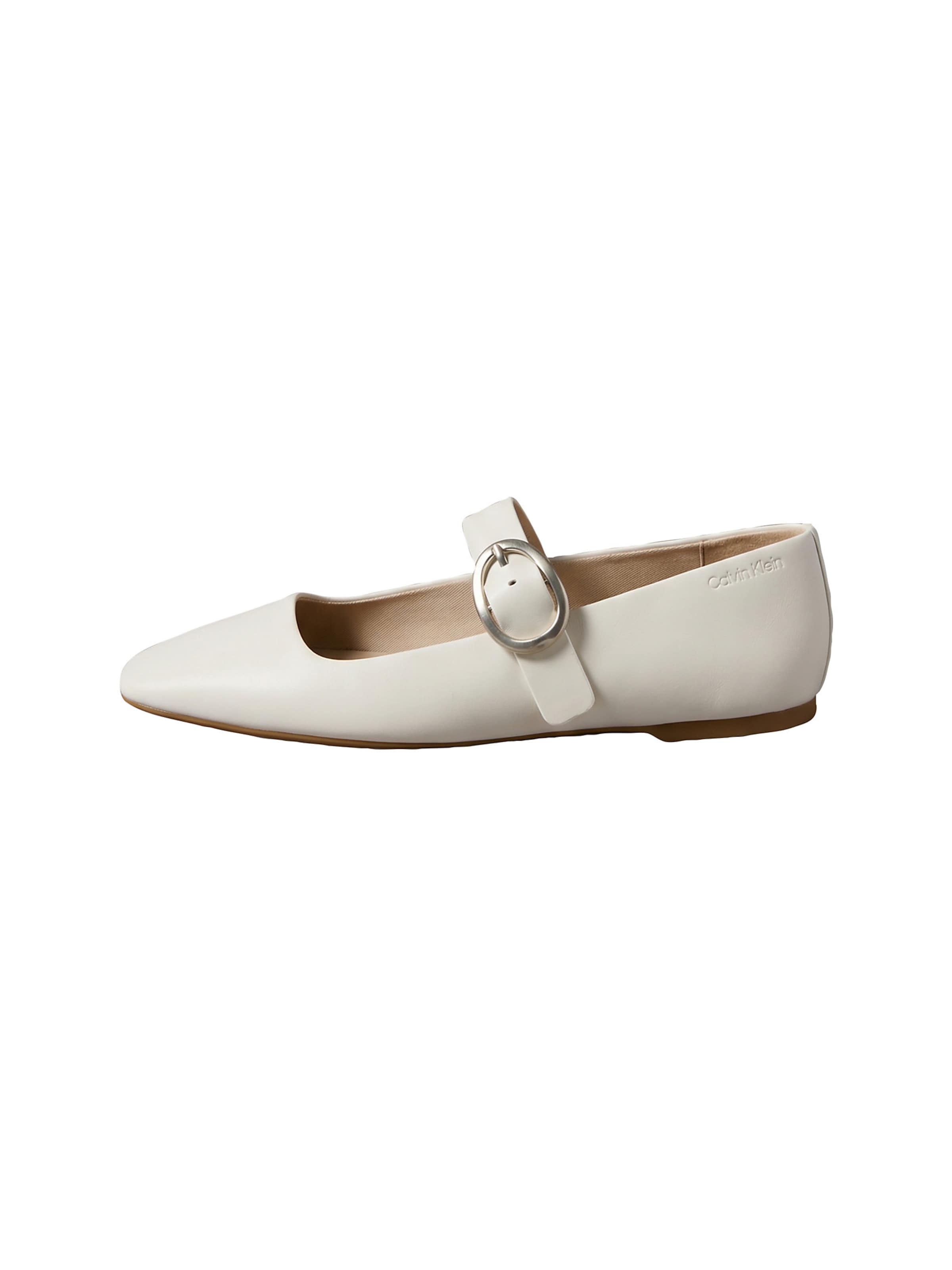Regular Ballerines à lanières Calvin Klein en blanc : devant