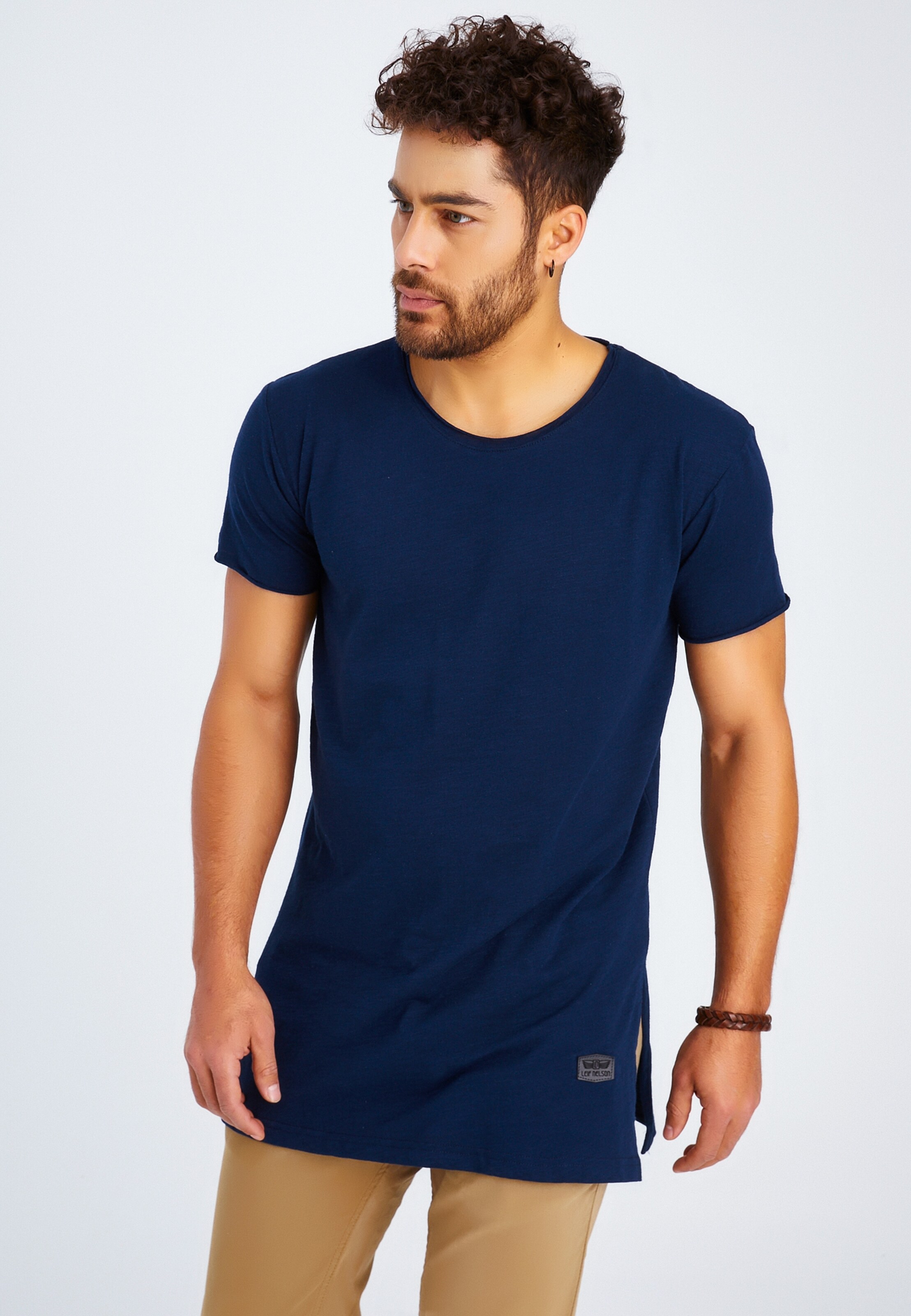 Männer Shirts Leif Nelson T-Shirt Rundhals in Dunkelblau - ZG67191 Männer Shirts Leif Nelson T-Shirt Rundhals in Dunkelblau - ZG67191
