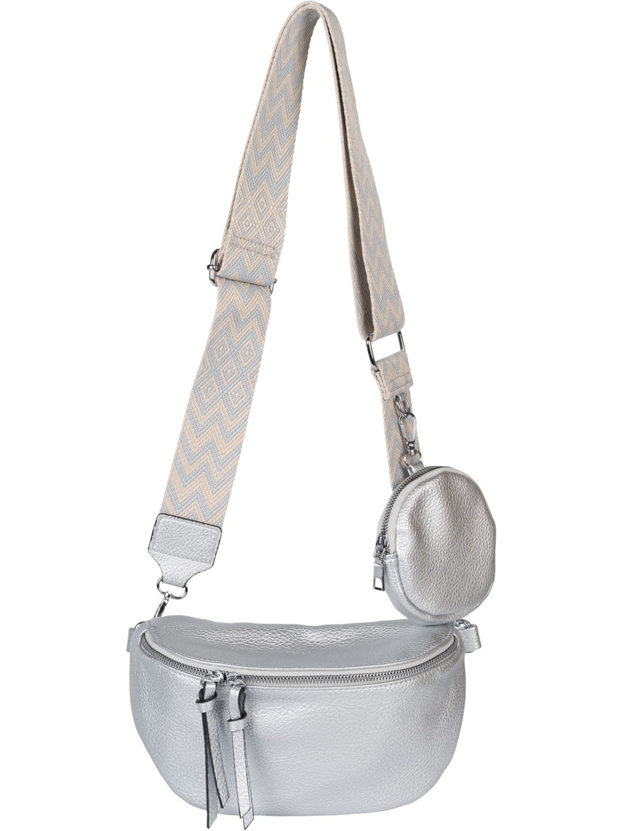styleBREAKER Crossbody bag '2-Teiliges Set Halbmond Crossbody Bag' in Silver: front
