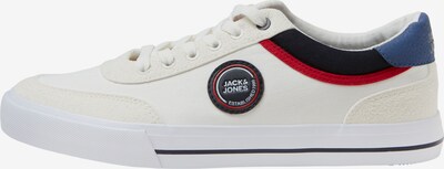 JACK & JONES Baskets basses 'JAY' en beige / bleu fumé / rouge clair / blanc, Vue avec produit