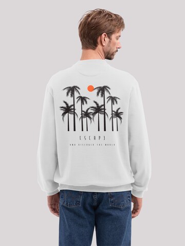 Sweat-shirt 'Escape Discover the World Palm Trees Black' F4NT4STIC en blanc