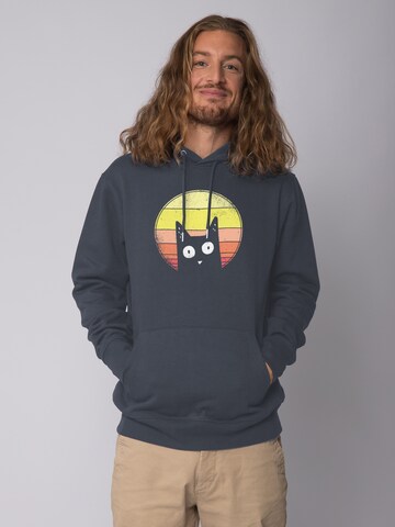 Sweat-shirt 'Sunset Cat' Watapparel en gris : devant