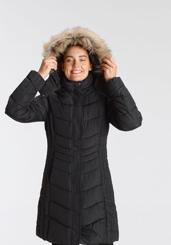 ICEPEAK Winter Coat in Black: front