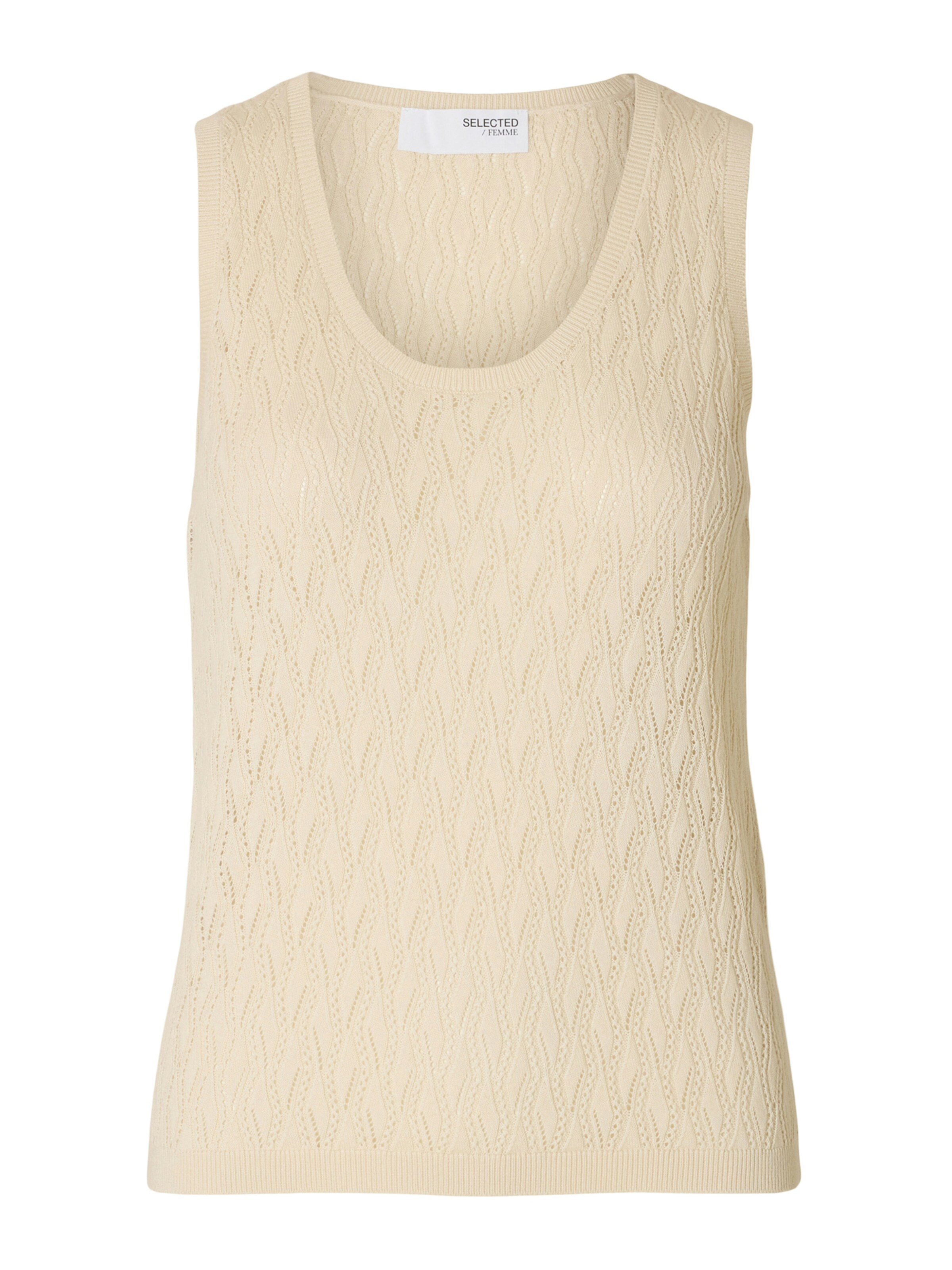 SELECTED Vyšívaný top 'SLFagny' - Béžová: predná strana