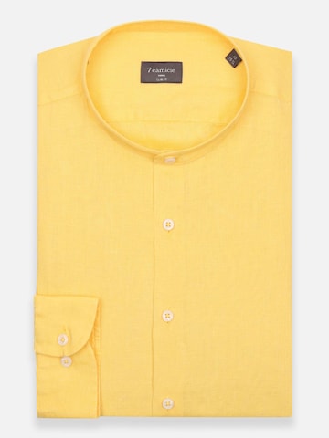 Coupe slim Chemise business 'Caravaggio Linen Man Shirt Green' 7Camicie en jaune