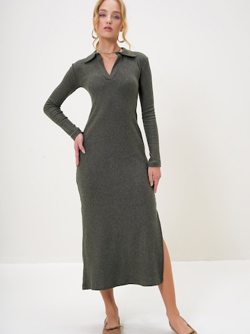 Trend Alaçatı Stili Трикотажное платье в Зеленый