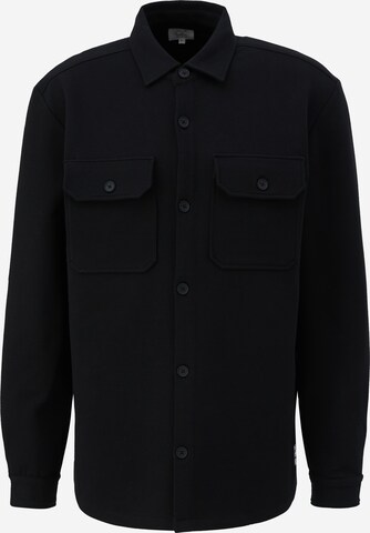 QS Regular fit Button Up Shirt in Black: front