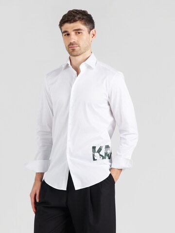 Karl Lagerfeld - Ajuste regular Camisa en blanco: frente