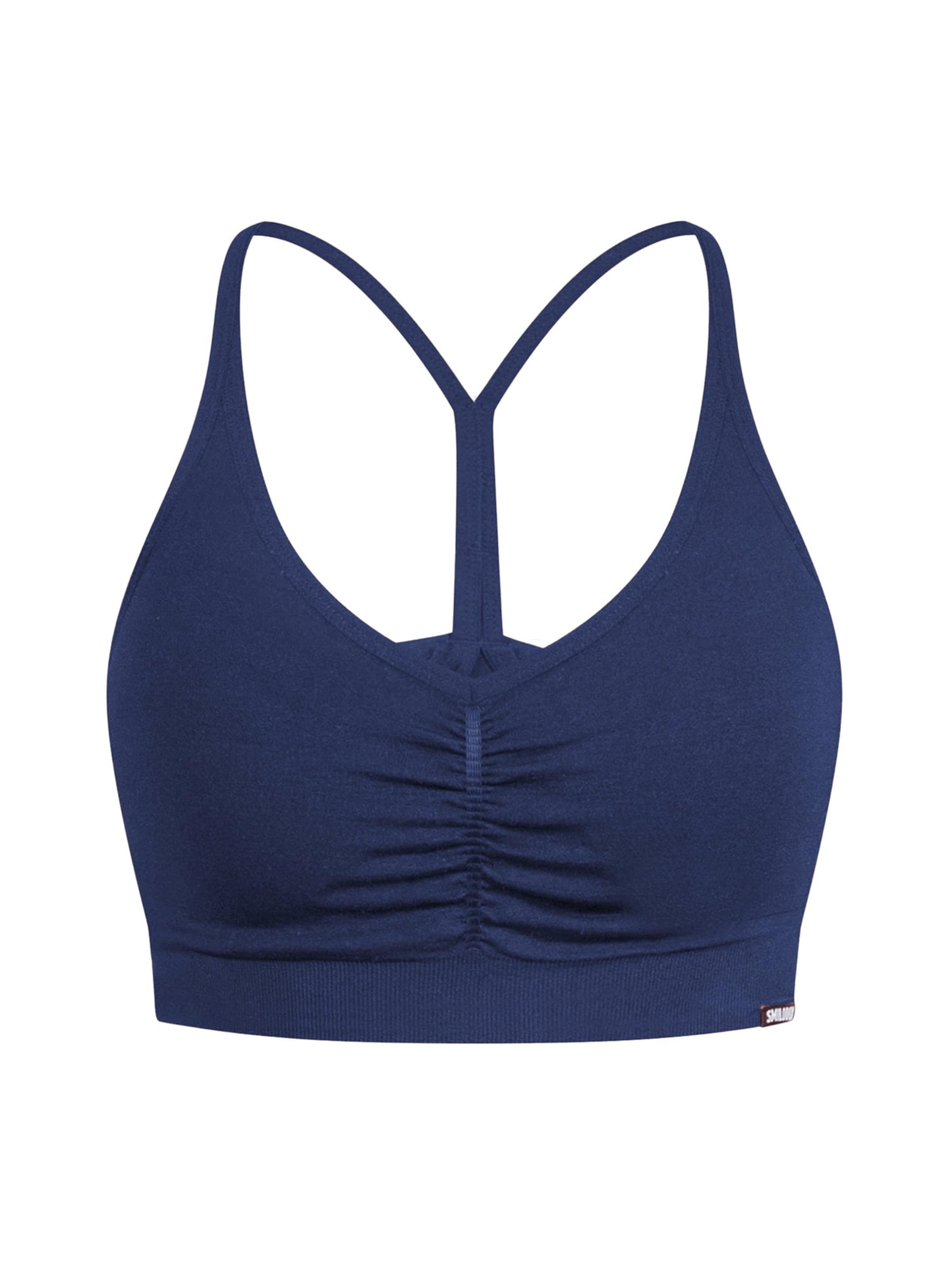 Soutien-gorge de sport 'Solid Scrunch' Smilodox en bleu : devant