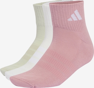 34-36 dydžio Sportinės kojinės 'Ess' iš ADIDAS PERFORMANCE, spalva – pastelinė žalia / rausvai violetinė spalva / balta, Prekių apžvalga