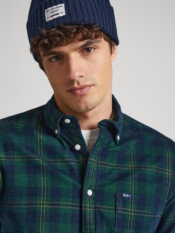 Pepe Jeans Regular fit Button Up Shirt 'CALE' in Blue